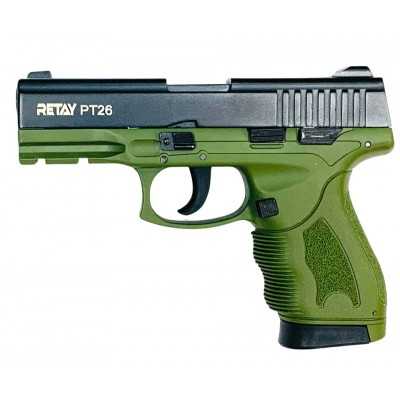 Пистолет охолощенный Retay PT26 Full-auto (Taurus) 9mm P.A.K, зеленый