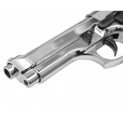 Пистолет охолощенный Retay MOD92, (Beretta 92), Никель, кал. 9mm. P.A.K