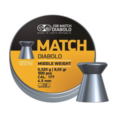 Пули JSB Yellow Match Diabolo Middle 4,5 мм, 0,52 г (500 штук)