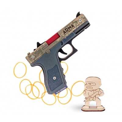 Резинкострел ARMA макет пистолета Glock из игры CS:GO в скине «Ястреб»