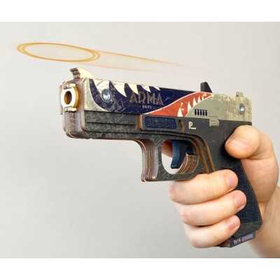 Резинкострел ARMA макет пистолета Glock из игры CS:GO в скине «Ястреб»