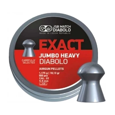 Пули JSB Exact Jumbo Heavy Diabolo 5,5 мм, 1,175 г (500 штук)