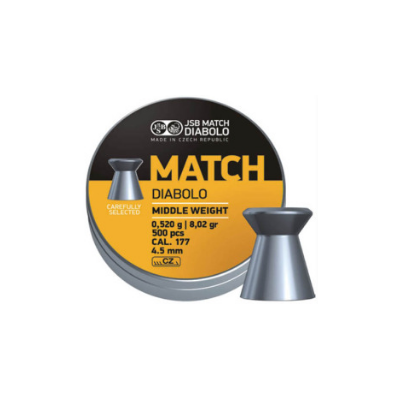 Пули JSB MATCH DIABOLO Middle Weight Yellow 4,50мм, 0,52 г, 500 шт