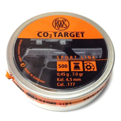 Пули RWS CO2 Target, 4.5 мм 0,45гр 500 шт плоские