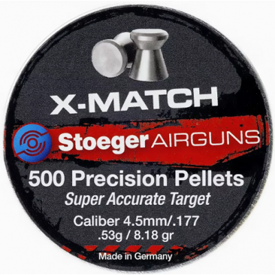 Пульки Stoeger X-Match Flat 4,5мм 0,53г 500 шт