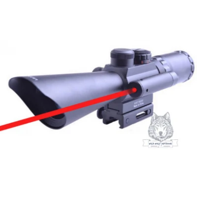 Прицел Accurate M8 JGBGM8 3.5-10x40 With Red Laser Light RiflescopeЛЦУ с с подсв.планка Picatinny