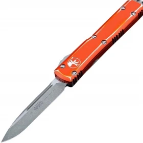 Автоматический фронтальный выкидной нож Microtech Ultratech Distressed Orange 870мм