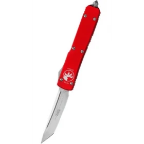 Автоматический фронтальный выкидной нож Microtech Ultratech Standard Red Tanto Stonewash Plain 870мм