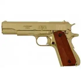 Макет пистолет Colt M1911A1 .45, золотистый (США, 1911 г.) DE-5312